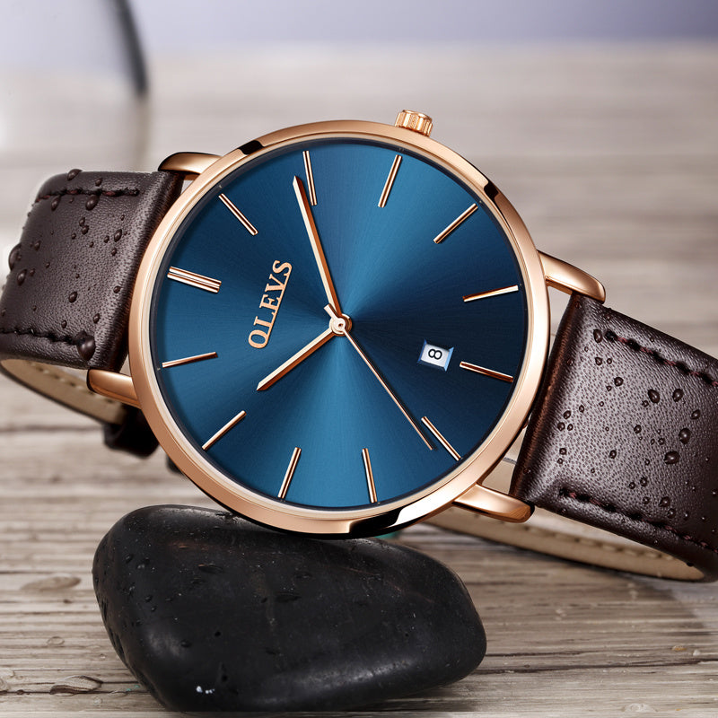 Reloj Elegante para Hombre - Diseño Delgado  Resistente al Agua