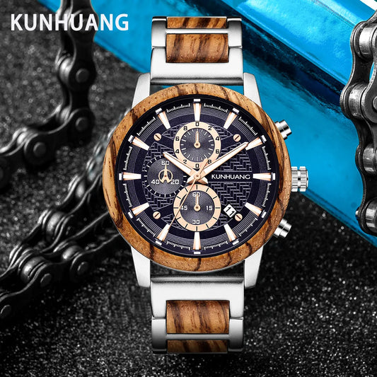 Kunhuang 3016 - Reloj Deportivo de Cuarzo con Cronógrafo