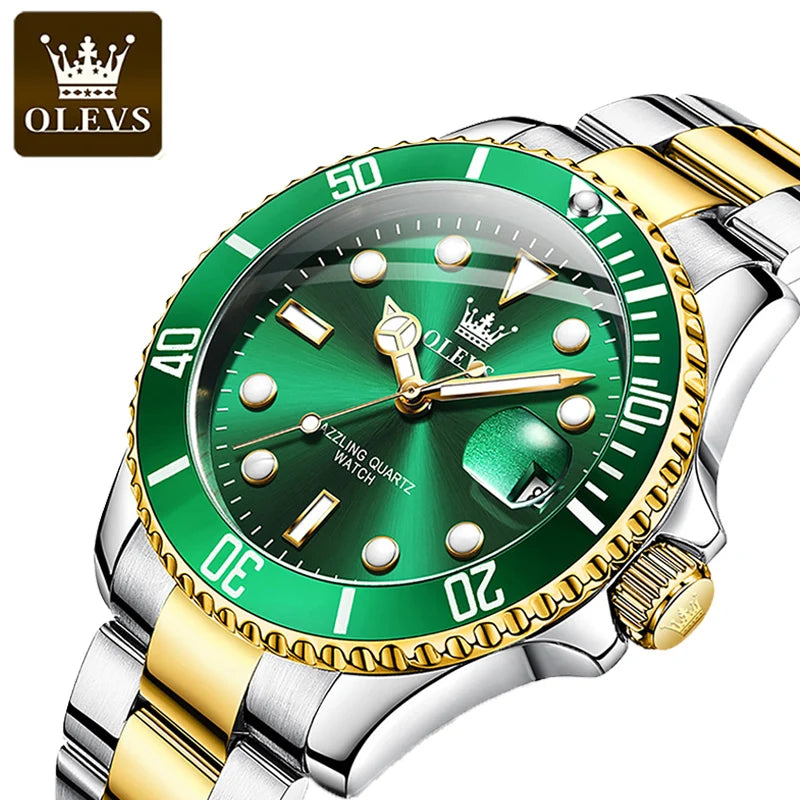 Reloj OLEVS Hombre - Acero Inoxidable, Cuarzo, Resistente