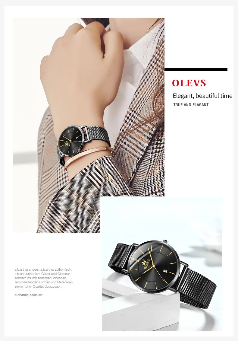 Acero OLEVS 5869 - Reloj Fashion & Casual con Calendario