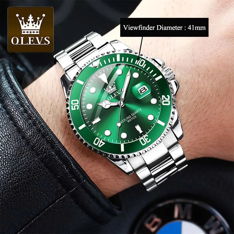 Reloj OLEVS Hombre - Acero Inoxidable, Cuarzo, Resistente